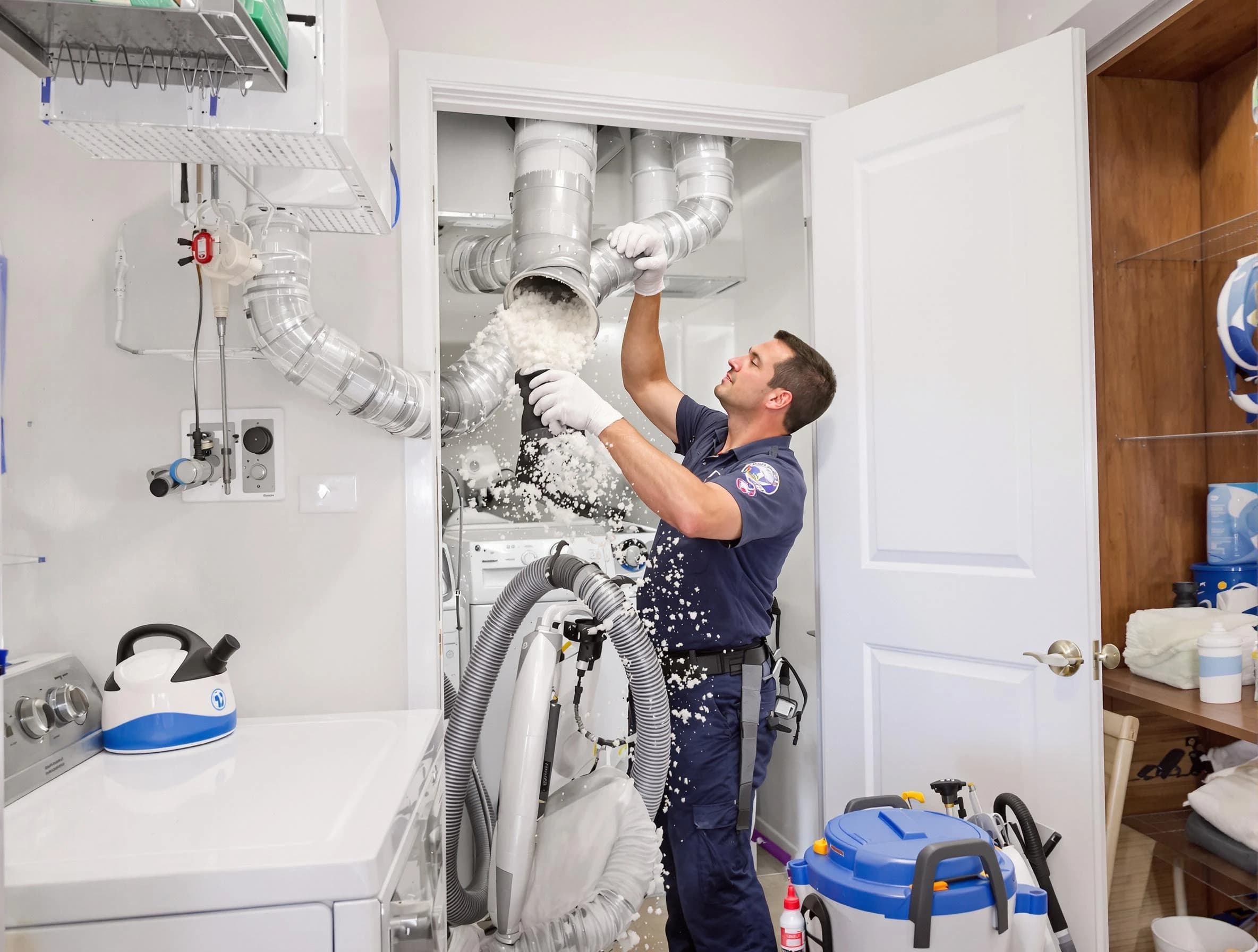 Baldwin Dryer Vent Cleaning technician delivering thorough residential dryer vent cleaning service in Baldwin