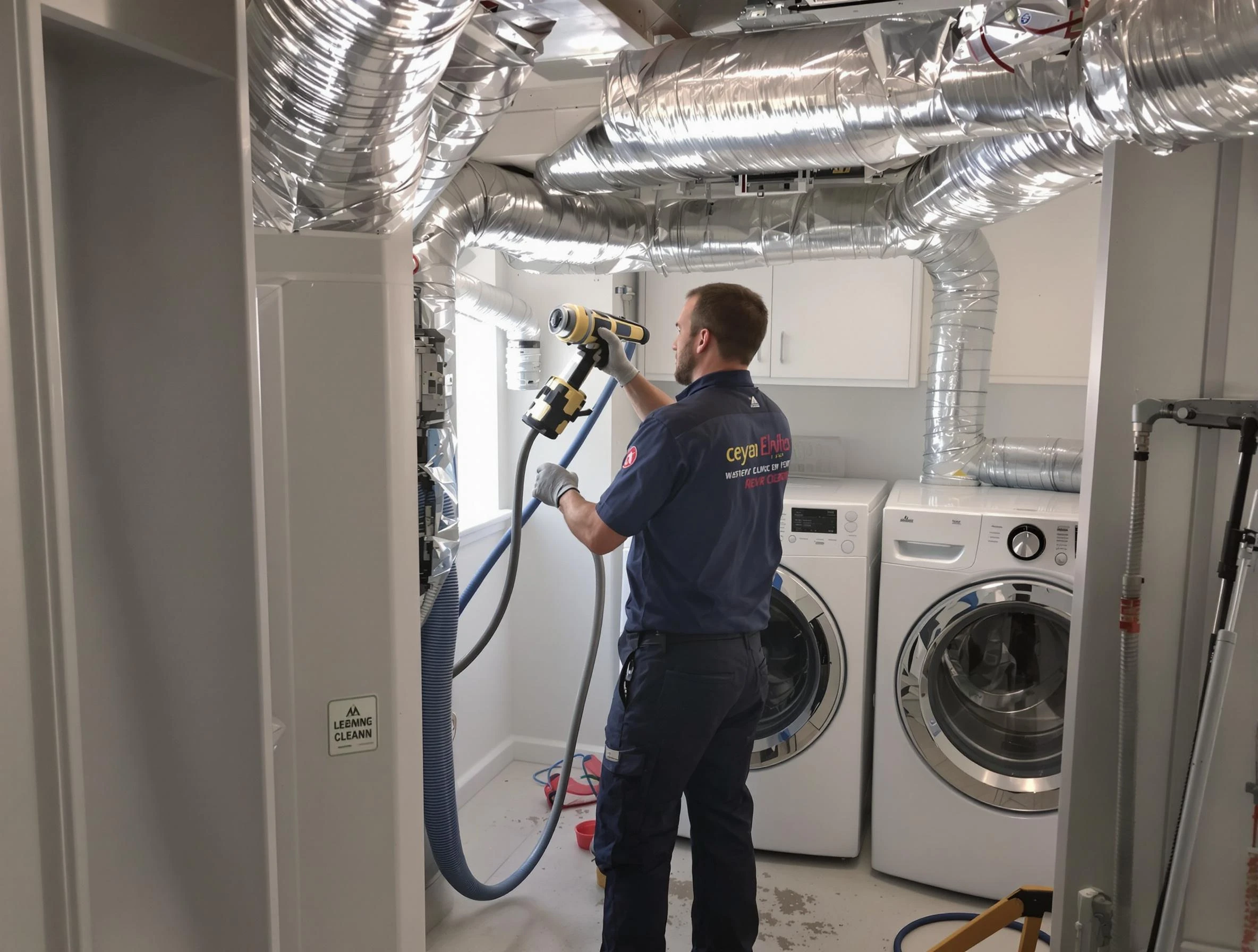 Baldwin Dryer Vent Cleaning specialist using advanced equipment for thorough duct cleaning in Baldwin
